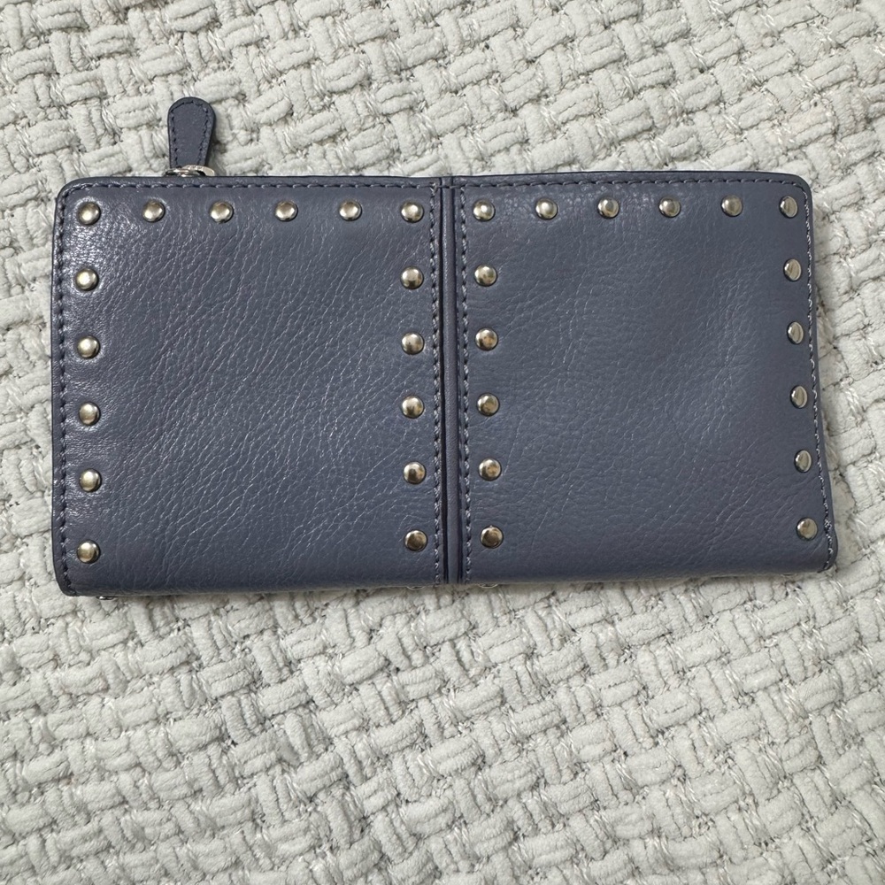 Michael Kors Studded Gray blueish Leather Wallet